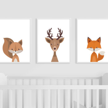 Set of 3 Woodland Animal Prints