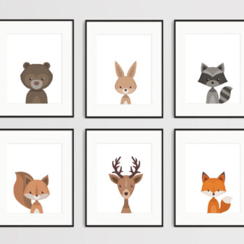 Set of 6 Woodland Animal Prints
