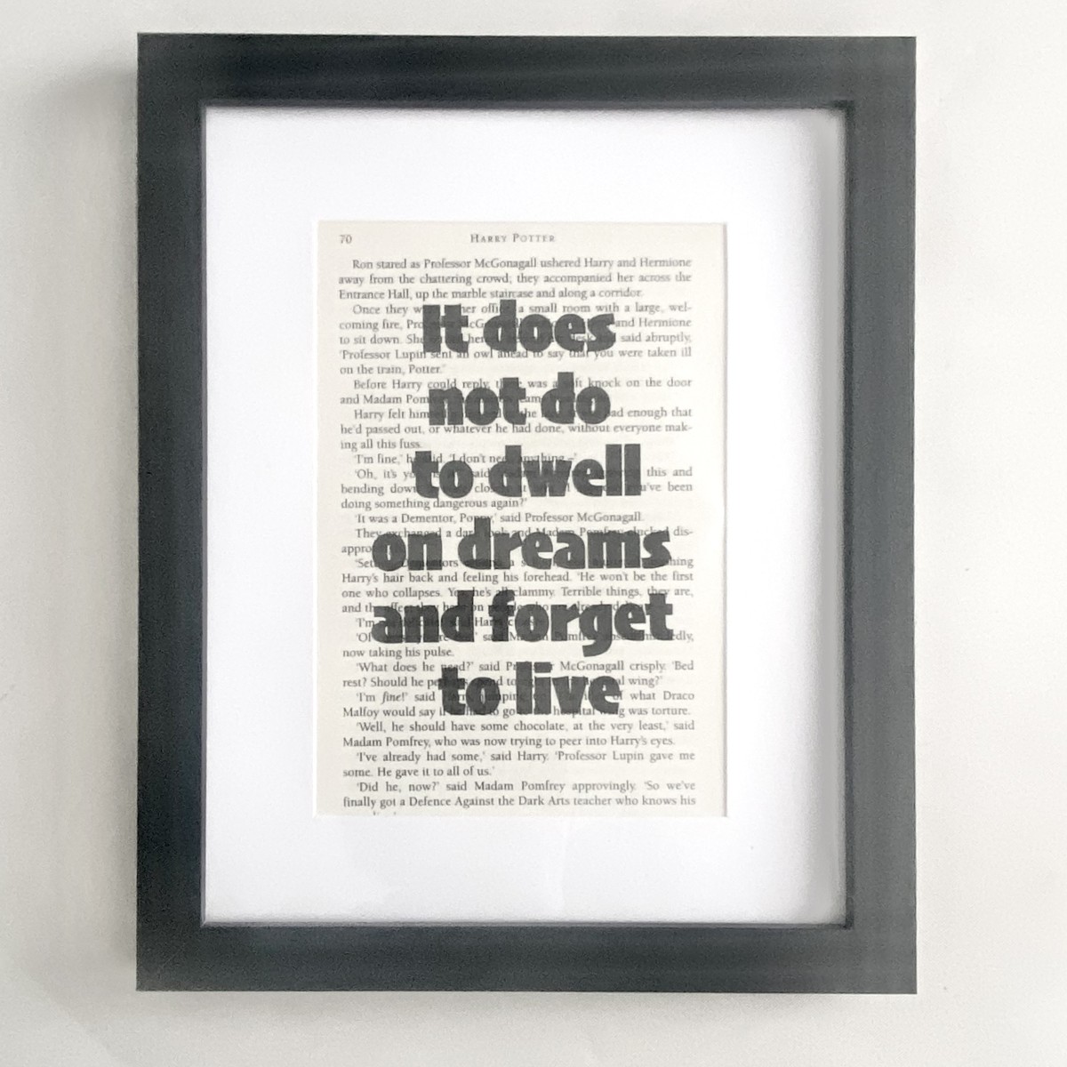 Harry Potter Quote Book Page Print - Dwell on Dreams - Laurel Lane