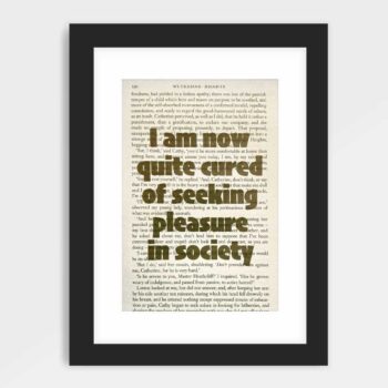 Wuthering Heights Quote Book Page Print - Quite Cured