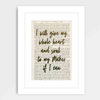 The Tenant of Wildfell Hall Quote Book Page Print - Whole Soul