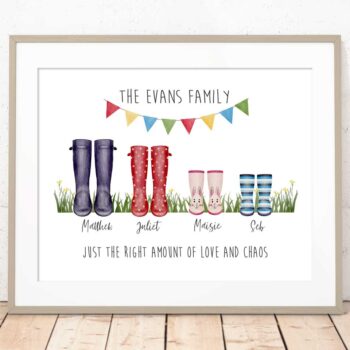 Personalised Family Welly Boot Print