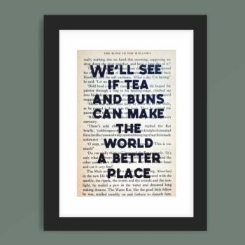 Wind in the Willows Quote Book Page Print - Tea and Buns