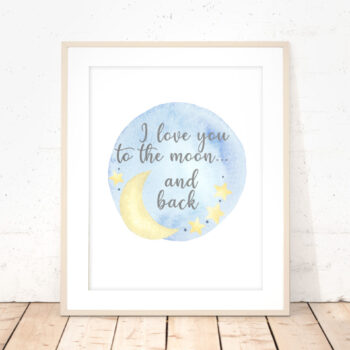 I Love You to the Moon and Back Print (Blue)